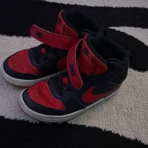 Nike Kids Black and Red High-Top Sneakers